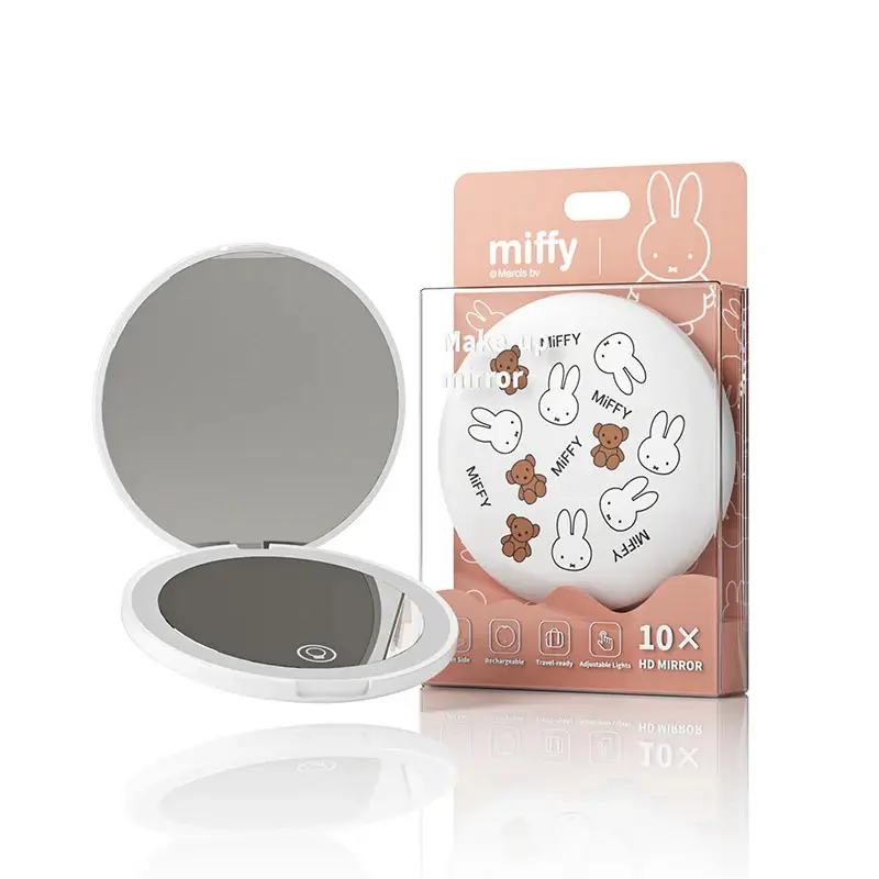 [MFM01D-WT] miffy Handheld LED Makeup Mirror (bear)